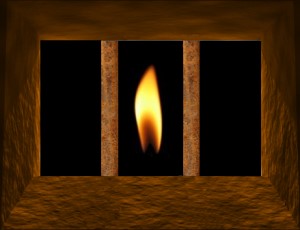 Prison Bars with Candle